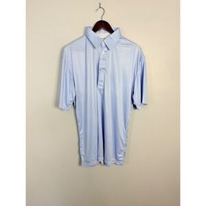 Collars & Co Mens Dress Collar Polo Shirt‎ Short Sleeve Blue/White Large